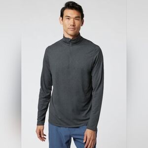 Vuori Men's Ease Performance Half Zip - Charcoal Heather - Large